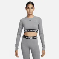 Nike Pro жіноча Dri-FIT Cropped Long-Sleeve Top колір сірий