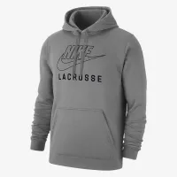 Nike Swoosh Club Fleece мужские Lacrosse Pullover Толстовка с капюшоном цвет серый