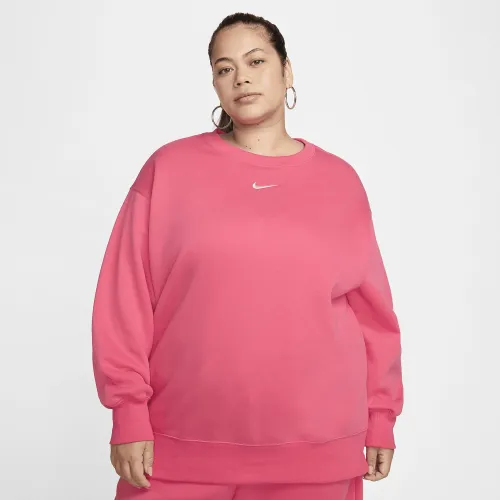 Nike Sportswear Phoenix Fleece женская оверсайз Crew-Neck свитшот (большие размеры) Pink