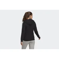 Кофта/футболка adidas Essentials Single Jersey 3-Stripes Full-Zip Толстовка с капюшоном GL0798 -  Черная