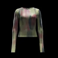 Nike женская Artist Collection Dri-FIT Long-Sleeve Sheer Printed Top Pink