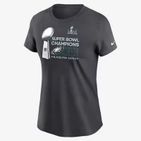 Philadelphia Eagles Super Bowl LIX Champions Trophy Collection жіноча Nike NFL футболка колір сірий