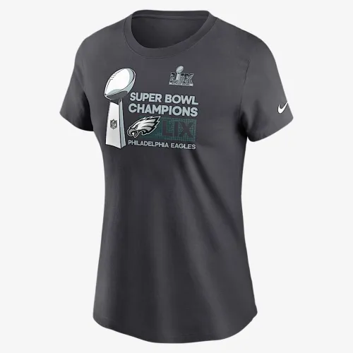 Philadelphia Eagles Super Bowl LIX Champions Trophy Collection женская Nike NFL футболка цвет серый