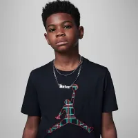 Nike Jordan Big детские Plaid Jumpman футболка цвет черный