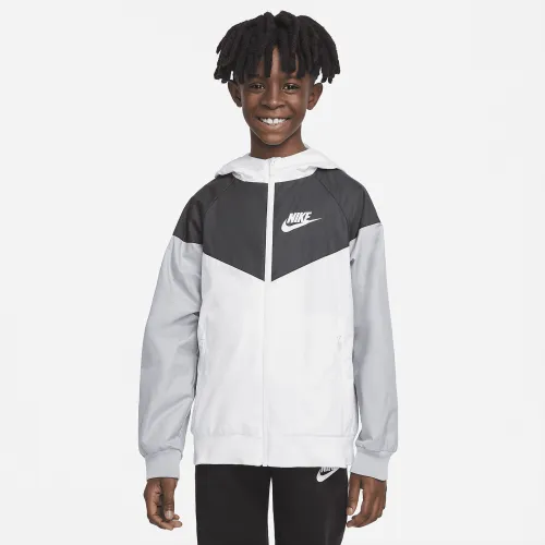 Nike Sportswear Windrunner Big детские (для мальчиков) Loose Hip-Length Hooded Куртка цвет белый