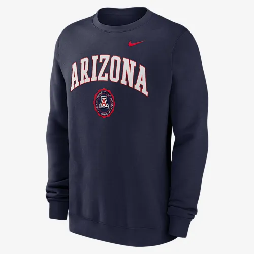 Arizona Wildcats Arched Seal мужские Nike College Pullover Crew синий