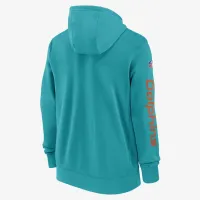 Miami Dolphins Sideline Team Issue Club чоловічі Nike Full Zip Толстовка з капюшоном колір зелений