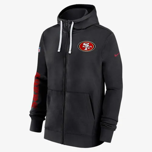 San Francisco 49ers Sideline Team Issue Club мужские Nike NFL Pullover Толстовка с капюшоном цвет черный