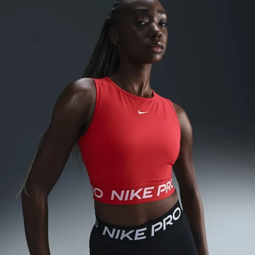 Nike Pro жіноча Dri-FIT Cropped Tank Top колір червоний
