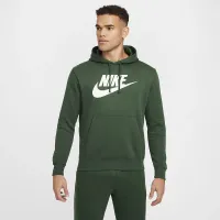 Nike Sportswear Club Fleece мужские Graphic Pullover Толстовка с капюшоном цвет зеленый