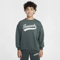 Nike Sportswear Club Fleece Big детские (Girls') оверсайз Crew-Neck свитшот цвет зеленый