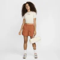 Nike Sportswear Chill Knit жіноча Slim Cropped футболка колір коричневий