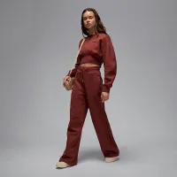 Nike Jordan Flight Fleece женская Open-Hem Pants цвет коричневый