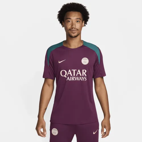 Paris Saint-Germain Strike чоловічі Nike Dri-FIT Soccer Short-Sleeve Knit Top колір червоний