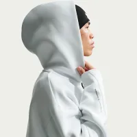 Nike Tech мужские Fleece Full-Zip Толстовка с капюшоном цвет белый