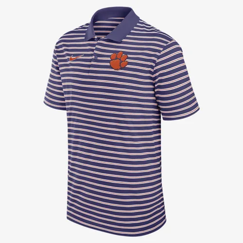 Clemson Tigers Primetime Victory Striped чоловічі Nike Dri-FIT College Polo колір фіолетовий