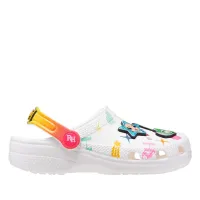 Шлёпанцы Crocs Classic Clog Rainbow High 208117-90H - Белые