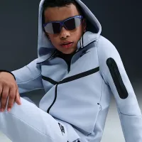 Nike Sportswear Tech Fleece Big детские Full-Zip Толстовка с капюшоном цвет серый