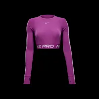 Nike Pro жіноча Dri-FIT Cropped Long-Sleeve Top колір фіолетовий