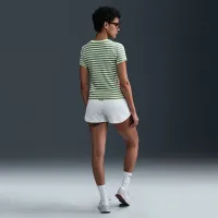 Nike Sportswear Chill Knit жіноча Slim Striped футболка колір зелений