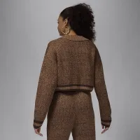 Nike Air Jordan жіноча Knit Cardigan колір коричневий