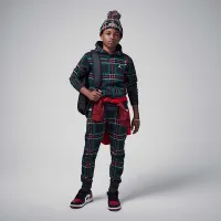 Nike Jordan Brooklyn Essentials Big детские Holiday Fleece Pants цвет черный