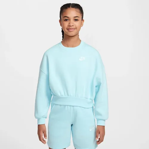 Nike Sportswear Club Fleece Girls' Boxy Crew-Neck світшот блакитний