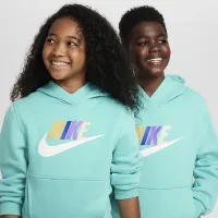 Nike Sportswear Club Fleece Big детские Толстовка с капюшоном цвет зеленый