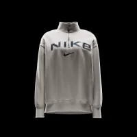 Nike Sportswear Phoenix Fleece женская оверсайз 1/4-Zip Logo Top цвет коричневый