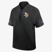Minnesota Vikings Sideline Coach чоловічі Nike NFL 1/2-Zip Short-Sleeve Hooded Куртка колір чорний