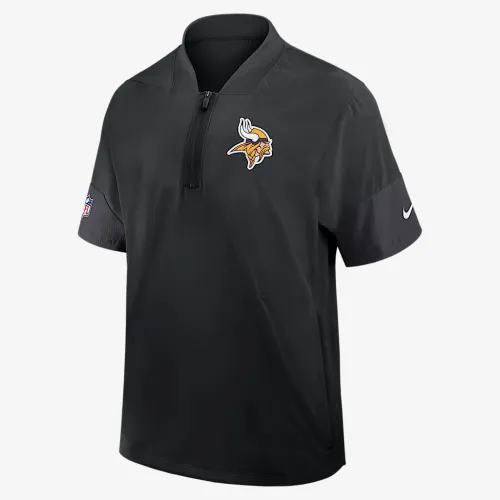 Minnesota Vikings Sideline Coach чоловічі Nike NFL 1/2-Zip Short-Sleeve Hooded Куртка колір чорний