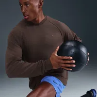 Nike Primary Fleece мужские Dri-FIT UV Performance Crew цвет коричневый