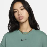 Nike Sportswear Phoenix Fleece женская оверсайз Crew-Neck свитшот цвет зеленый