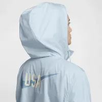 USMNT Essential Repel жіноча Nike Soccer Woven Hooded Куртка блакитний