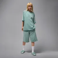 Nike Jordan Flight Fleece женская оверсайз Short-Sleeve French Terry Top цвет зеленый
