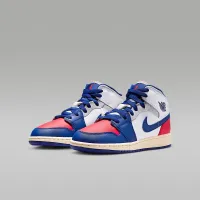 Nike Air Jordan 1 Mid Big детские Кроссовки цвет белый
