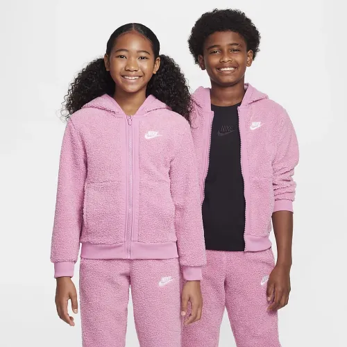 Nike Sportswear Club Fleece Big детские Full-Zip Winterized Толстовка с капюшоном Pink