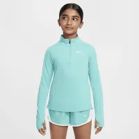 Nike Girls' Dri-FIT Long-Sleeve 1/4-Zip Top цвет зеленый