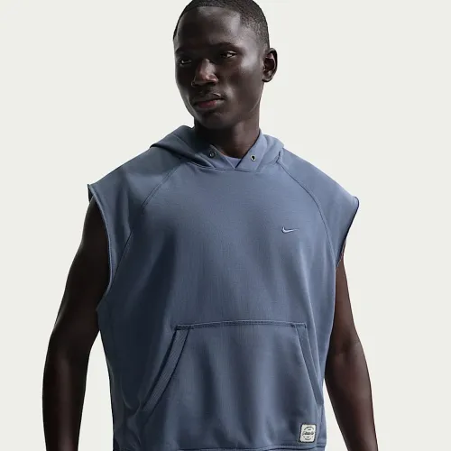Nike мужские N.A.C. Dri-FIT Fleece Sleeveless тренировочные Толстовка с капюшоном синий