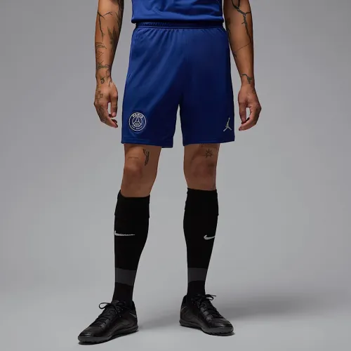 Nike Paris Saint-Germain 2025 Stadium Fourth мужские Jordan Dri-FIT Soccer Replica шорты синий