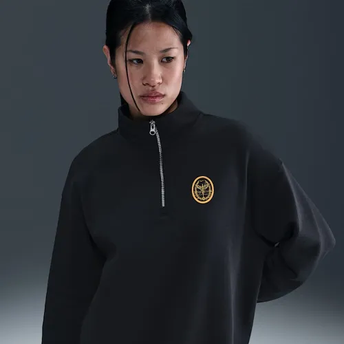 Nike Sportswear Phoenix Fleece женская оверсайз 1/4-Zip Long свитшот цвет черный