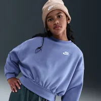 Nike Sportswear Club Fleece Girls' Boxy Crew-Neck свитшот синий