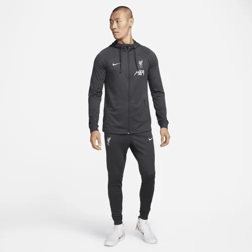 Liverpool FC Strike чоловічі Nike Dri-FIT Soccer Hooded Knit Tracksuit колір сірий