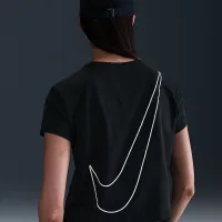 Nike Sportswear Club женская Short-Sleeve Cropped Graphic футболка цвет черный