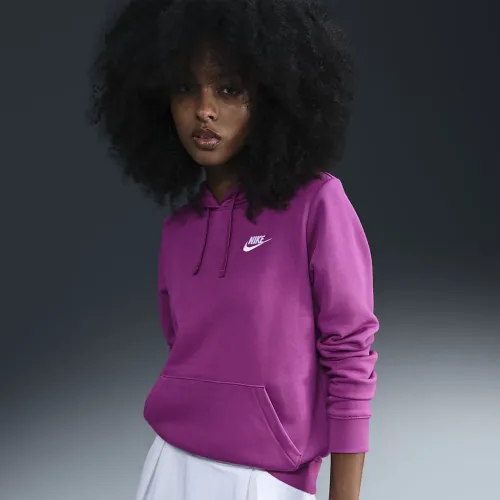 Nike Sportswear Club Fleece женская Pullover Толстовка с капюшоном цвет фиолетовый