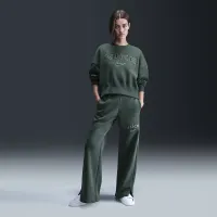 Nike Sportswear Phoenix Fleece женская Over-оверсайз Crew-Neck Logo свитшот цвет зеленый