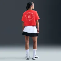 Nike Slam жіноча Dri-FIT Short-Sleeve Cropped Tennis футболка колір червоний
