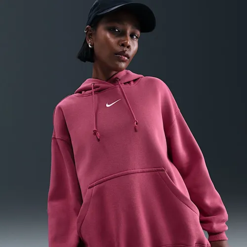 Nike Sportswear Phoenix Fleece жіноча оверсайз Pullover Толстовка з капюшоном колір фіолетовий