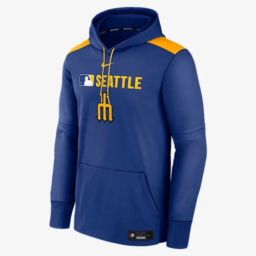 Seattle Mariners Authentic Collection City Connect чоловічі Nike Therma MLB Pullover Толстовка з капюшоном блакитний