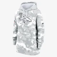 Denver Broncos Salute to Service Primary Edge Club женская Nike NFL Pullover Толстовка с капюшоном цвет белый
